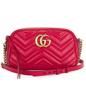 Gucci Gg Marmont Shoulder Bag - Red