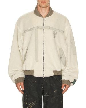 Reese Cooper Sherpa Fleece Bomber Jacket - Natural