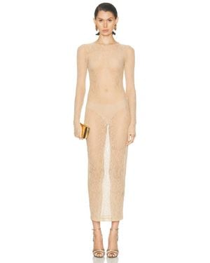 Wardrobe NYC Lace Long Sleeve Dress - Natural
