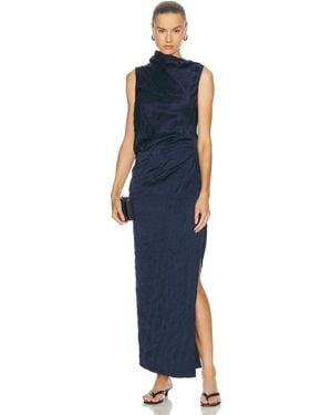 Marina Moscone Draped Dress - Blue