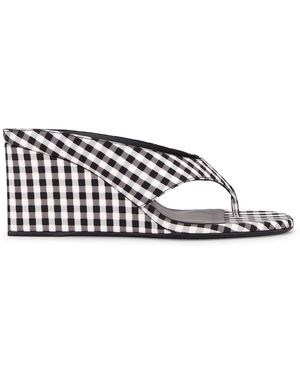 Alaïa Cube Wedge Thong Sandal - White