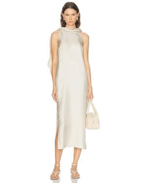 Loulou de Saison Susan Twisted Collar Dress - White