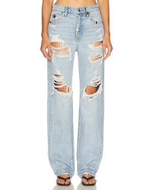 Alexander Wang Distressed Mid Rise Wide Leg - Blue