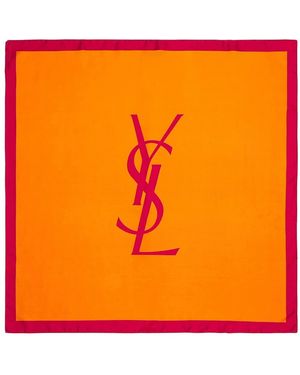 Saint Laurent Ysl Carre Scarf - Orange