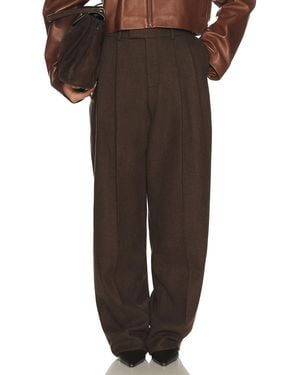 Helsa Italian Wool Blend Extra Full Pants - Brown
