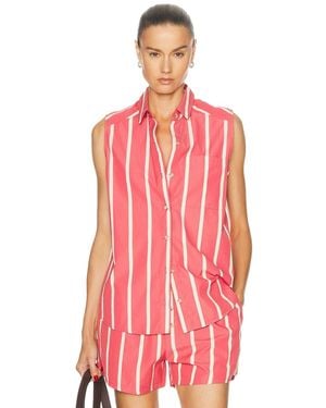DONNI. The Pop Sleeveless Striped Top - Red