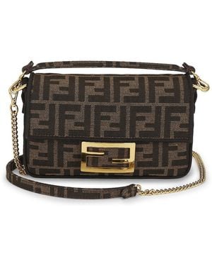 Fendi Mini Ff 1974 Baguette Shoulder Bag - Black