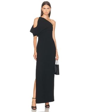 Brandon Maxwell Romee Draped Column Gown - Black