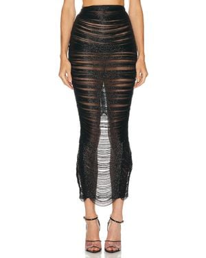 Monot Beaded Fringe Skirt - Black