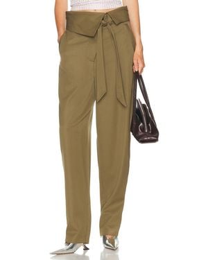The Attico Folded Waist Long Pant - Green