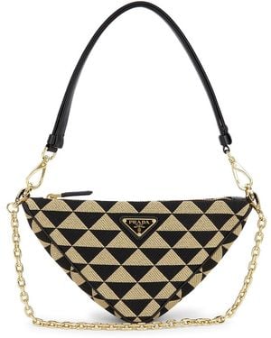 Prada Triangle Mini Shoulder Bag - Black