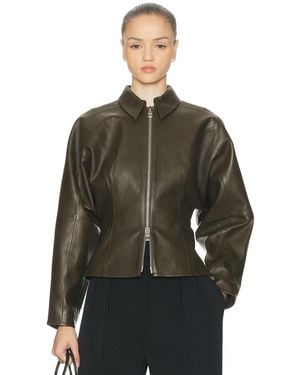 The Sei Fitted Leather Jacket - Black