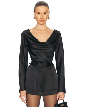 RENGGLI Cowl Neck Top - Black