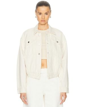 GRLFRND Amelia Oversized Cinched Waist Jacket - White