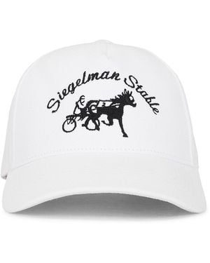 Siegelman Stable Denim Five Panel Hat - White
