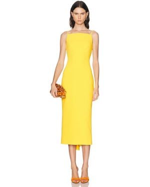 Givenchy Sliced Midi Kickback Dress - Yellow