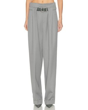 The Attico Long Belted Pant - Gray