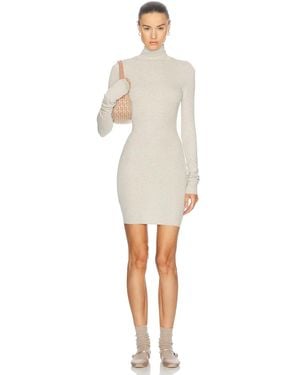 ÉTERNE Long Sleeve Turtleneck Mini Dress - White