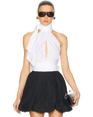 Alexandre Vauthier Poplin Sleevess Blouse - White
