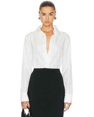 Norma Kamali Nk Shirt W/ Collar Stand - White