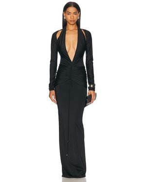 LAQUAN SMITH Deep Plunge Gown - Black