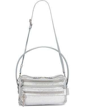 Acne Studios Camero Party Grainy Metallic Bag - White