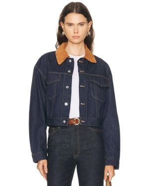 SLVRLAKE Denim Kira Curve Sleeve Trucker Jacket - Blue