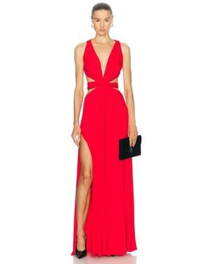 Sid Neigum 4 Way V Neck Knot Dress - Red