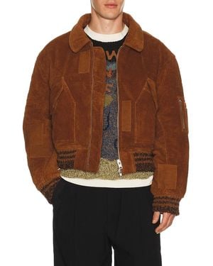 STORY mfg. Patchwork Grain Bomber - Brown