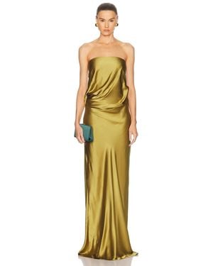 The Sei Draped Strapless Gown - Metallic