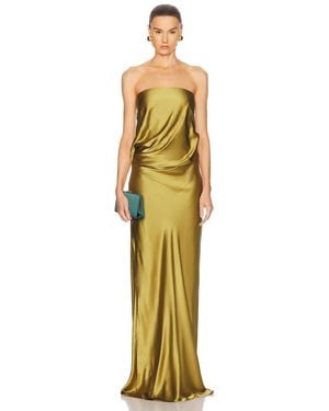 The Sei Draped Strapless Gown - Metallic