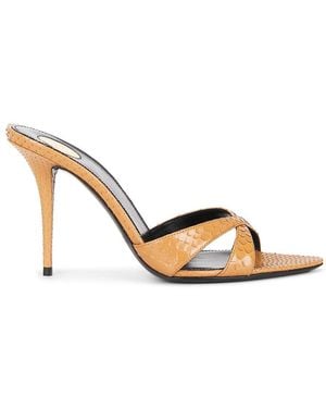 Saint Laurent Gippy Python Mule Sandal - Metallic