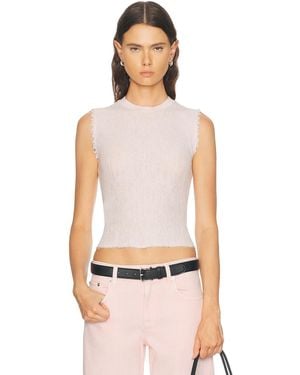 Helmut Lang Linen Crew Tank Top - White