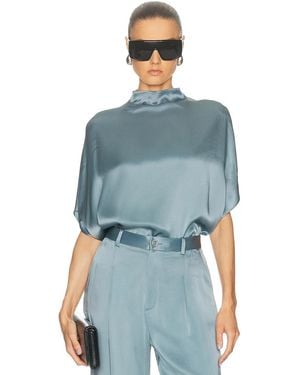 LAPOINTE Satin Cape Tee - Blue