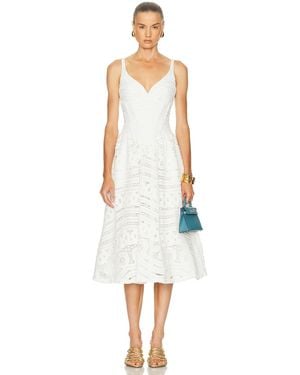 PATBO Rhythmic Lace Midi Dress - White