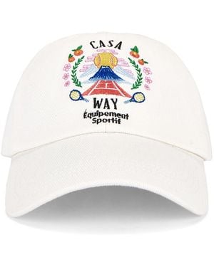 CASABLANCA Casa Way Mountain Embroidered Cap - White