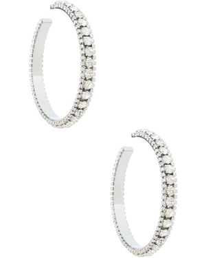 Area Large Crystal Hoop Earrings - White