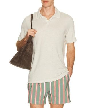Onia Shaun Stretch Linen Polo - Multicolor