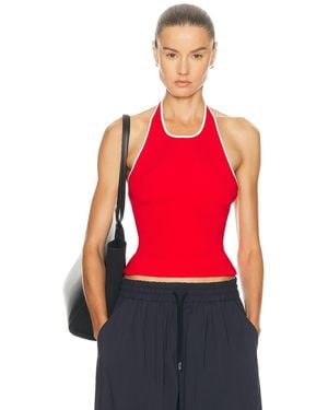 St. Agni Fine Line Halter Top - Red