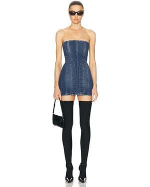 Monot Bustier Denim Mini Dress - Blue