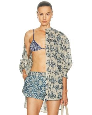 R13 Pleated Front Shirt - Blue