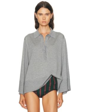 Dries Van Noten Talis Polo Sweater - Gray