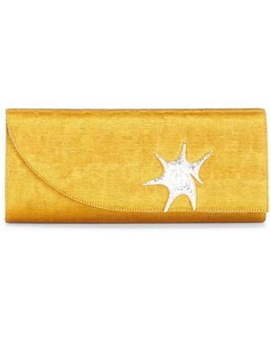 RENNK Moire Diane Clutch - Yellow