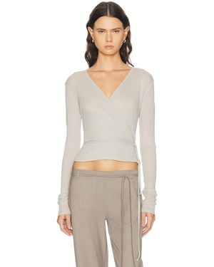 St. Agni Baby Wool Wrap Top - White