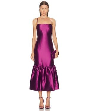 Caroline Constas Sydney Ruffle Hem Gown - Purple