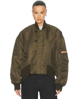JW Anderson Oversized Tipped Hem Bomber Jacket - Green