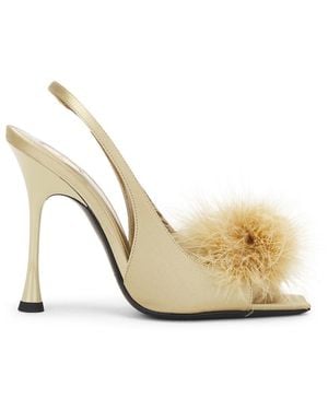 Saint Laurent Lydia Slingback Sandal - Metallic