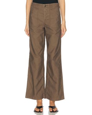 ÉTERNE Banjo Slub Cotton Sateen Pant - Brown