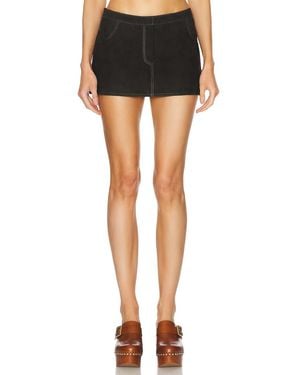 Siedres For Fwrd Suede Mini Skirt - Black