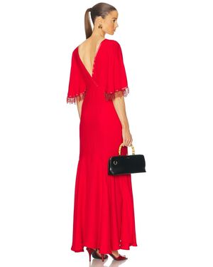 Bode Beaded Claret Gown - Red